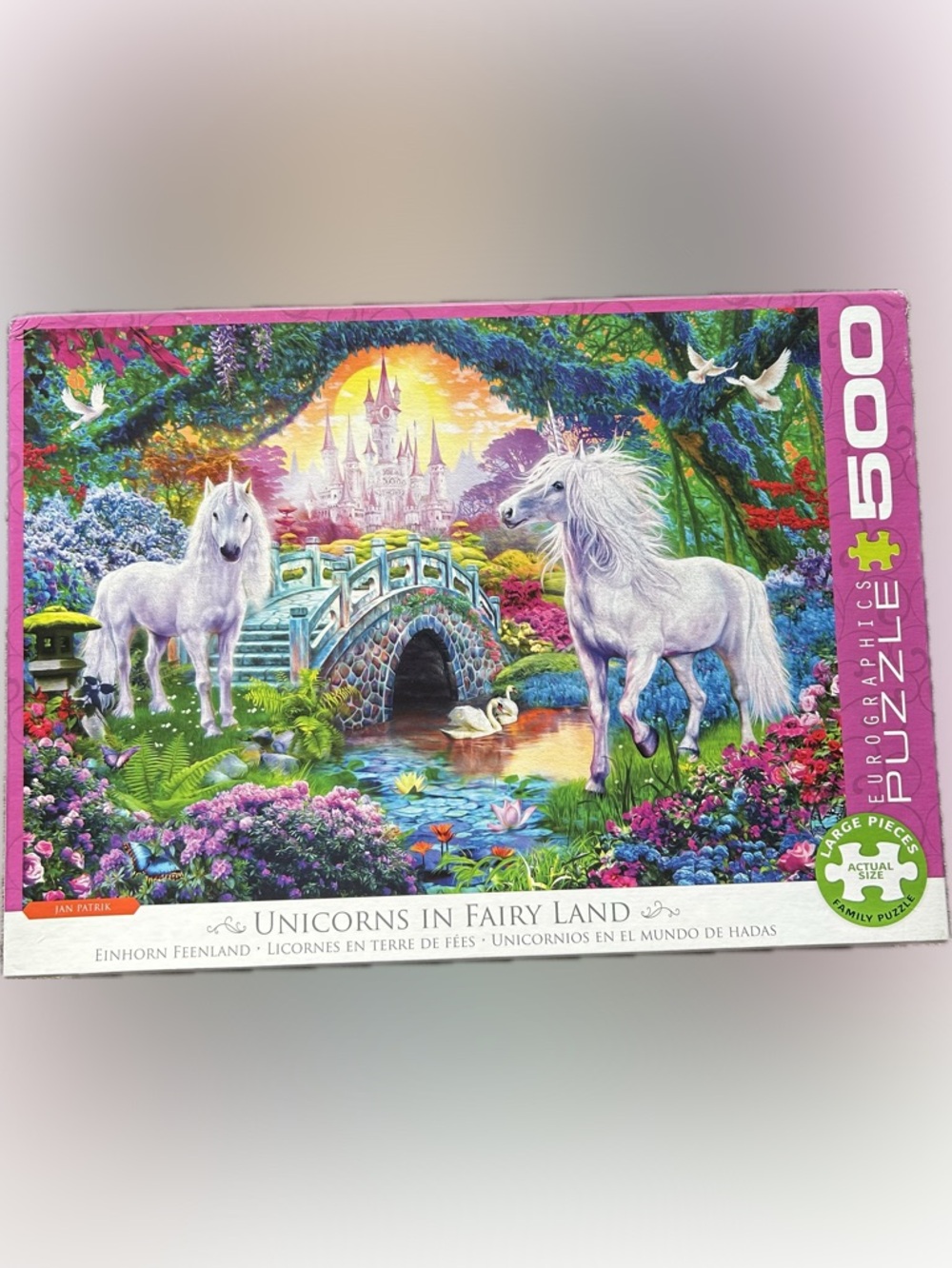 EuroGraphics Unicorns in Fairy Land 500-Piece Puzzle - Multicolor (Pink Accents)
